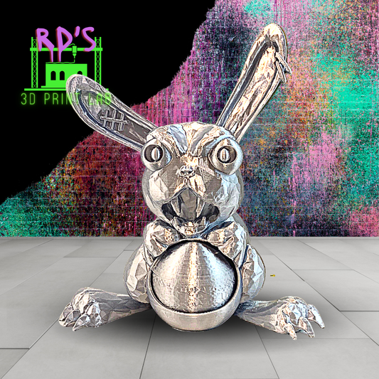 NOT YOUR AVERAGE BUNNY (SILVER) 3D PRINT WITH SECRET COMPARTMENT