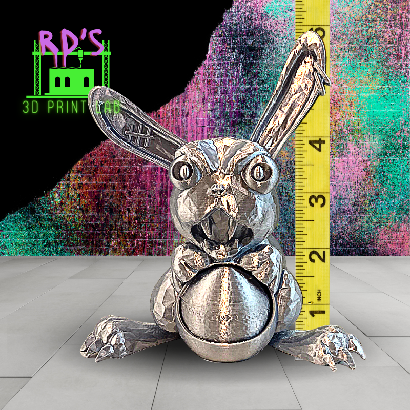 NOT YOUR AVERAGE BUNNY (SILVER) 3D PRINT WITH SECRET COMPARTMENT