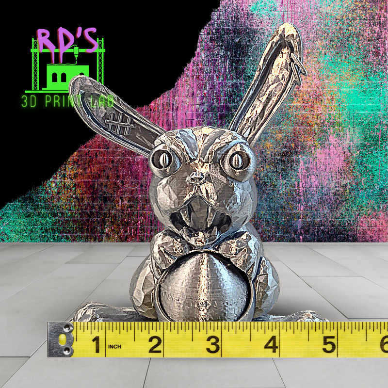 NOT YOUR AVERAGE BUNNY (SILVER) 3D PRINT WITH SECRET COMPARTMENT