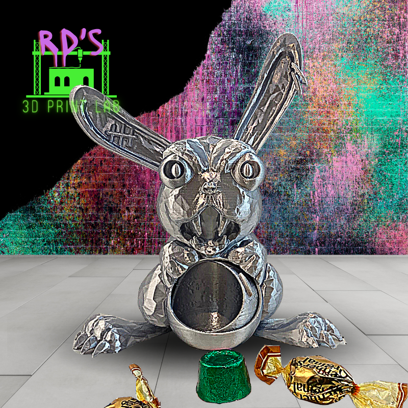 NOT YOUR AVERAGE BUNNY (SILVER) 3D PRINT WITH SECRET COMPARTMENT