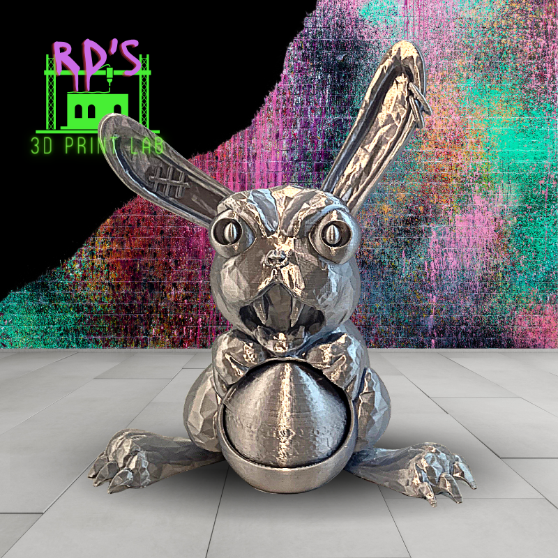 NOT YOUR AVERAGE BUNNY (SILVER) 3D PRINT WITH SECRET COMPARTMENT