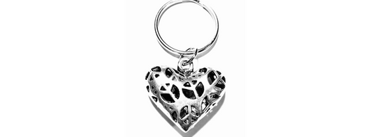 Peace And Love Keychain And Heart Pendant
