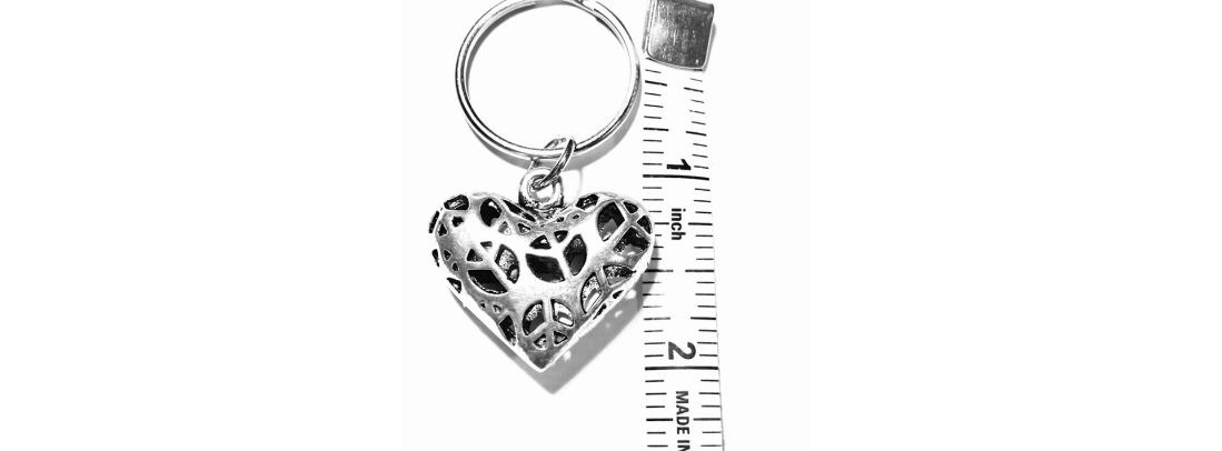 Peace And Love Keychain And Heart Pendant
