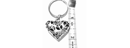 Peace And Love Keychain And Heart Pendant