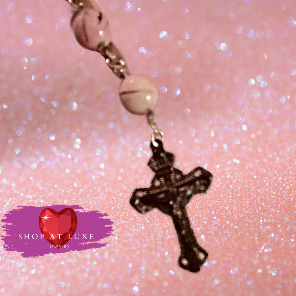 Pink Meets Black Rosary