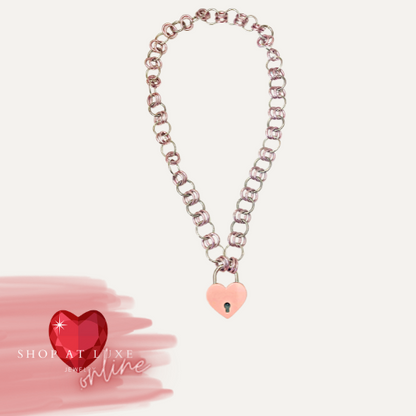 Victoria's Secret Keyring And Pink Padlock Choker