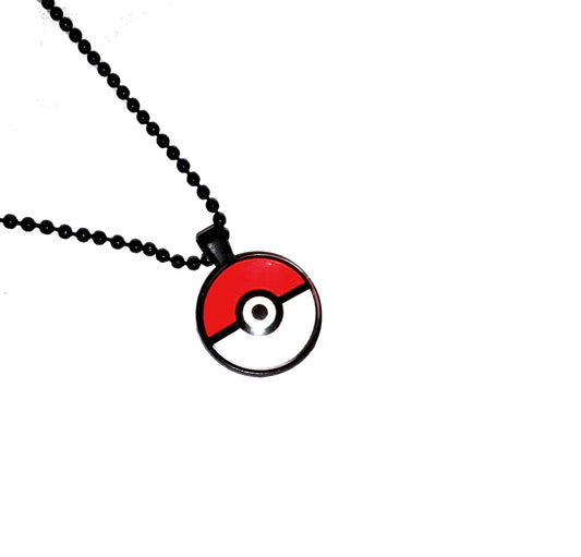 Pokemon Pokeball Style 3D Black Necklace