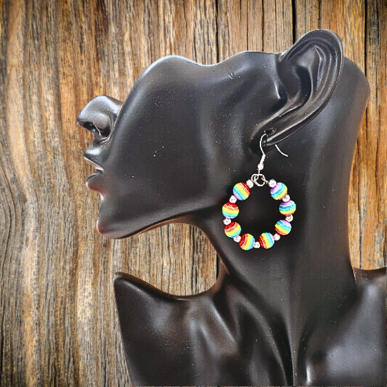 Happy Balls! Rainbow LBGTQ Pride Earrings