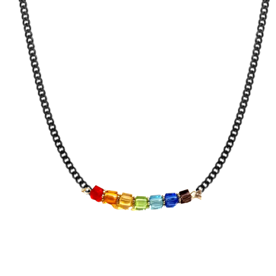 Gay Pride Rainbow Cubes Necklace