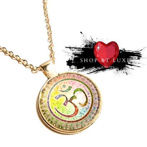 Rainbow Ohm Medallion Necklace