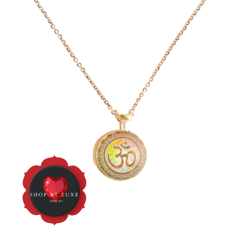 Rainbow Ohm Medallion Necklace