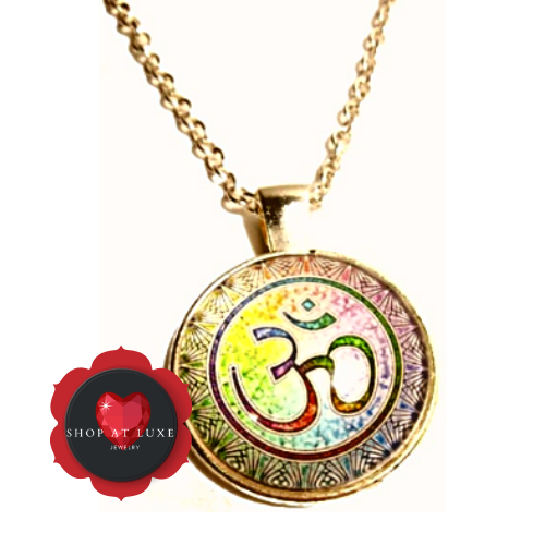 Rainbow Ohm Medallion Necklace