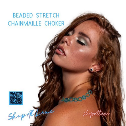 Resort Wear Beaded Chainmaille Choker Necklace