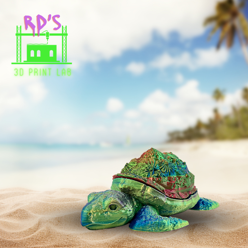 SEA TURTLE WITH SECRET COMPARTMENT 3D PRINTED FIGURE