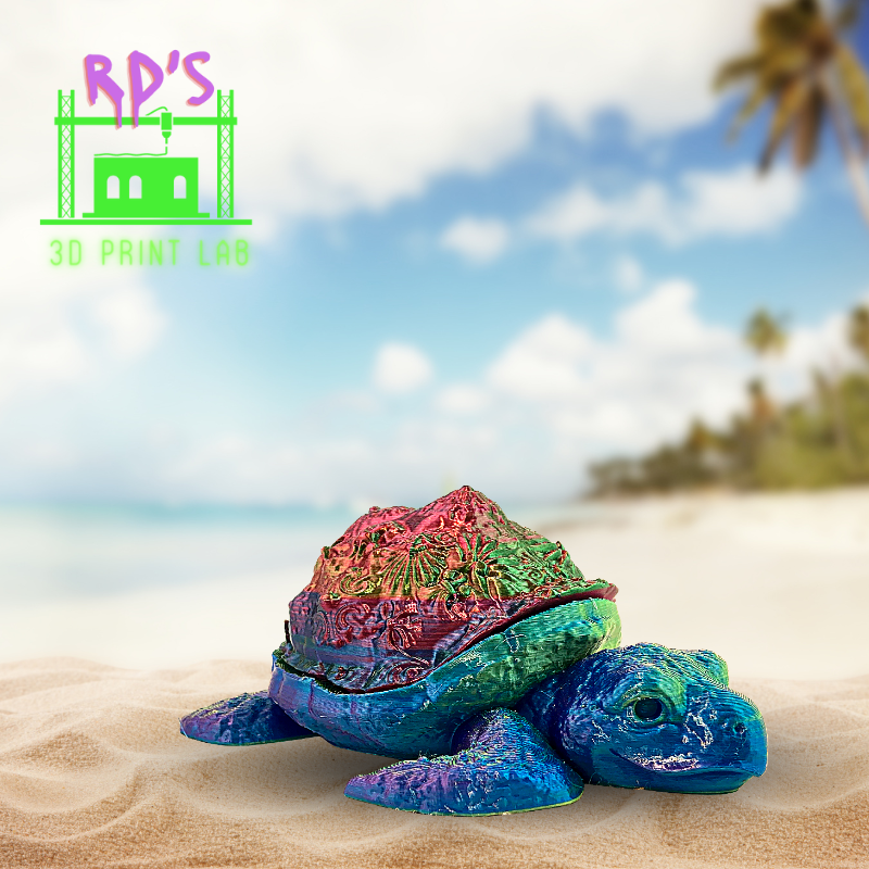 SEA TURTLE WITH SECRET COMPARTMENT 3D PRINTED FIGURE