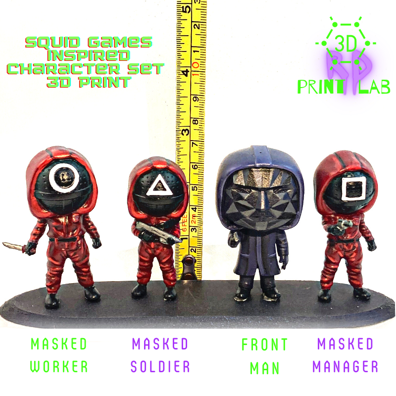 SQUID GAMES INSPIRED CHARACTER SET 3D PRINT