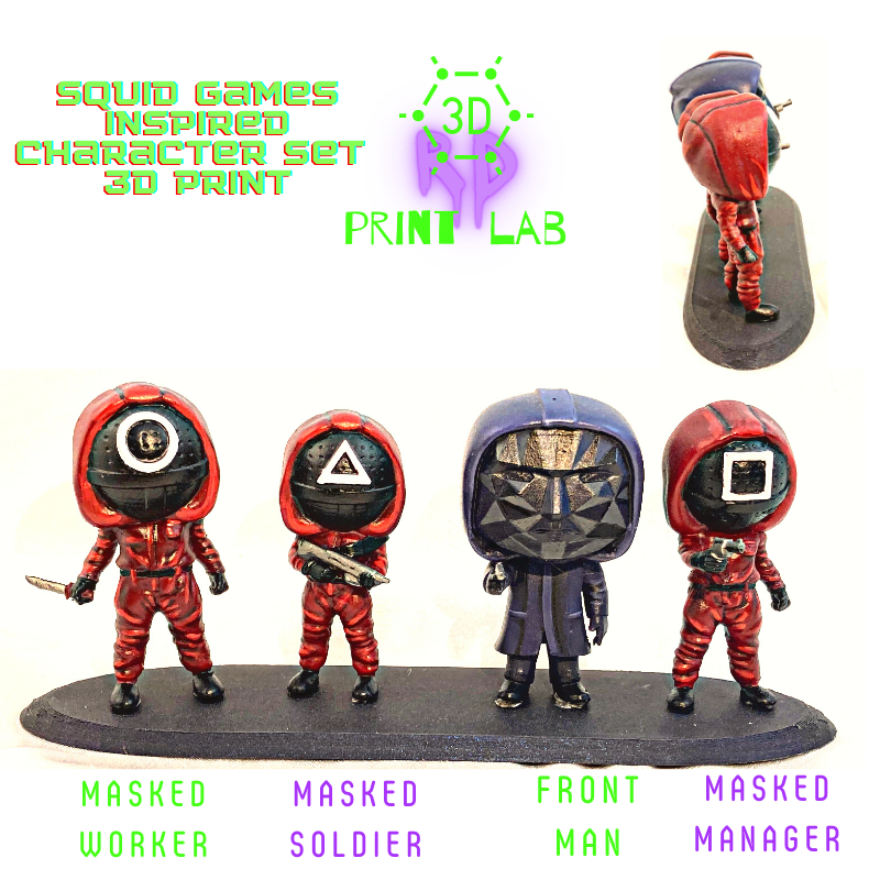 SQUID GAMES INSPIRED CHARACTER SET 3D PRINT