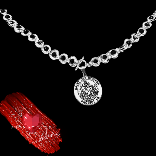 New Saint Christopher Hand Beaded Necklace