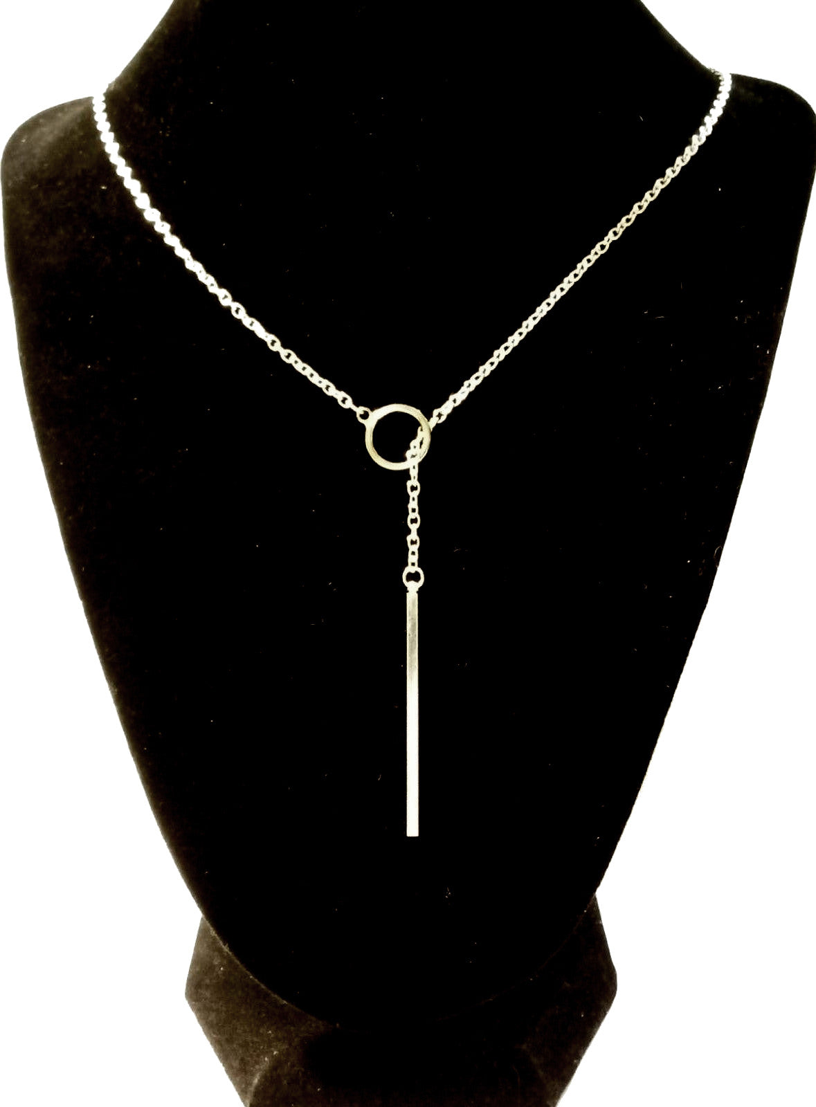 Submissive Silver Bar And O Ring Choker