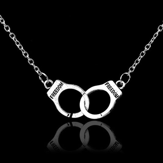 Silver Freedom Handcuffs Necklace