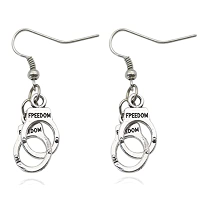 Silver Handcuffs Earrings