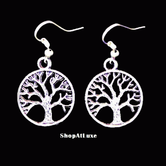 Silver Tree Of Life Earrings