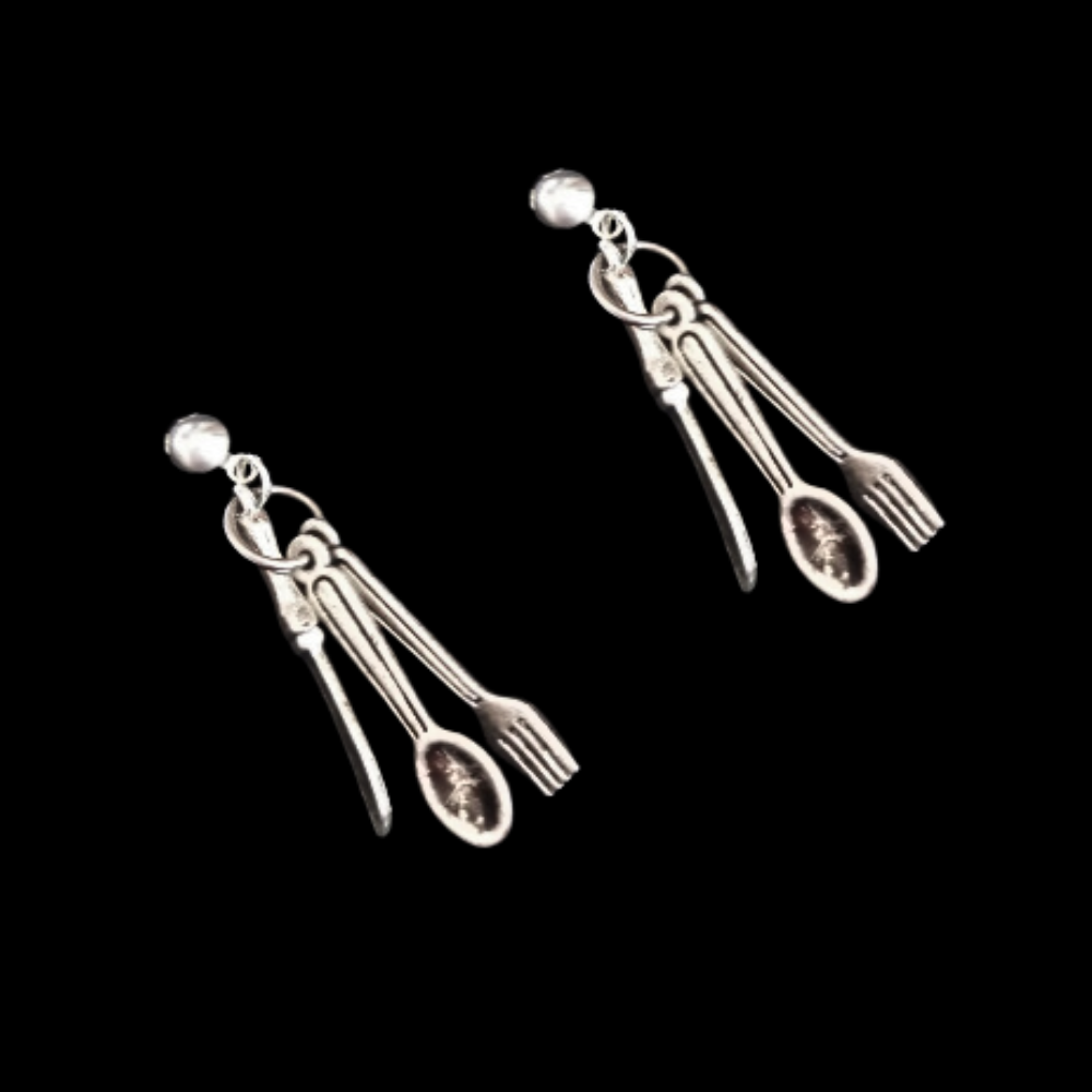 Silverware Cutlery Foodie Fun Earrings