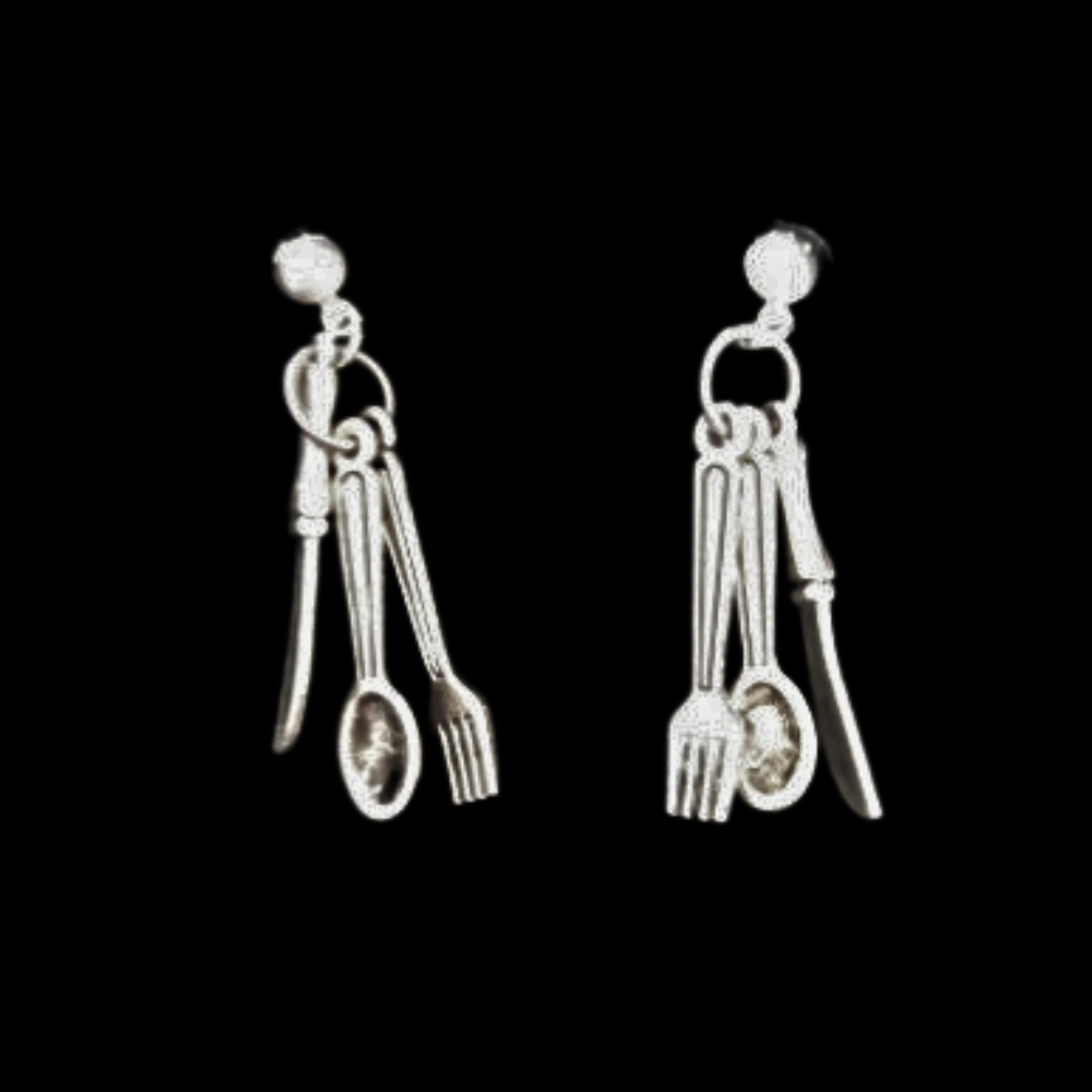 Silverware Cutlery Foodie Fun Earrings