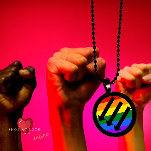 Rainbow Cabachon Peaceful Protest Necklace