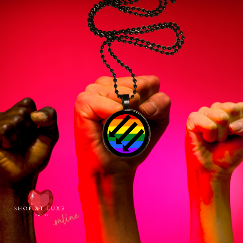 Rainbow Cabachon Peaceful Protest Necklace