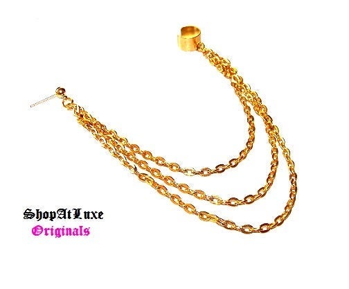 Tri Chain Ear Cuff