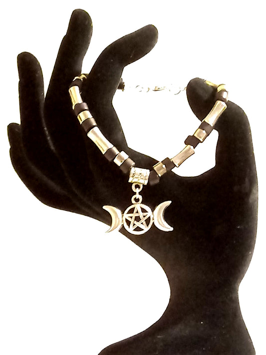 Triple Moon Goddess Bracelet