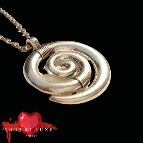 Celtic Labyrinth Steel Spiral Necklace