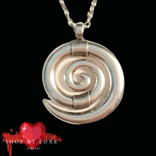 Celtic Labyrinth Steel Spiral Necklace