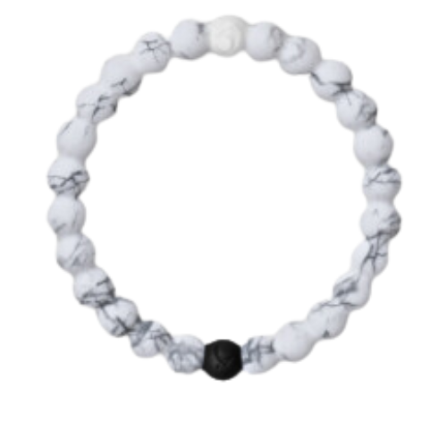 White Turquoise Bracelet With Black Bead