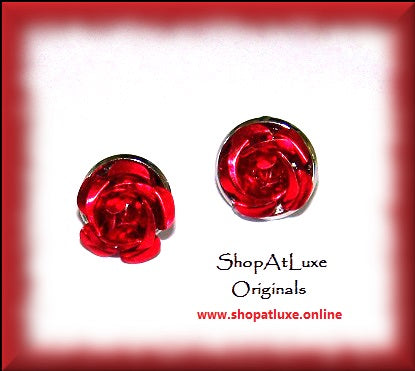 Razzle Dazzle 3D Rose Post Earrings