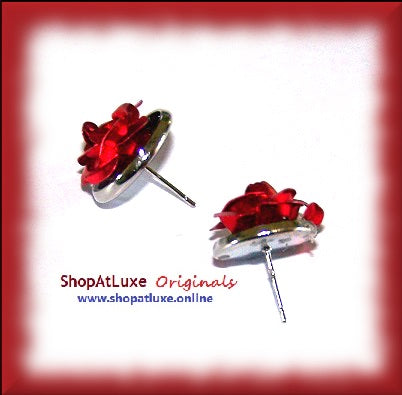 Razzle Dazzle 3D Rose Post Earrings