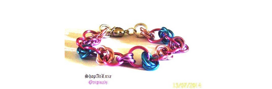 Bisexual Pride Chainmaille Bracelet