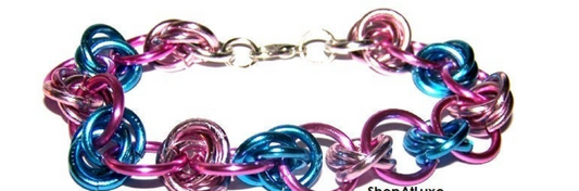 Bisexual Pride Chainmaille Bracelet