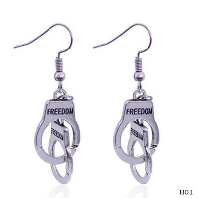 Silver Handcuffs Earrings