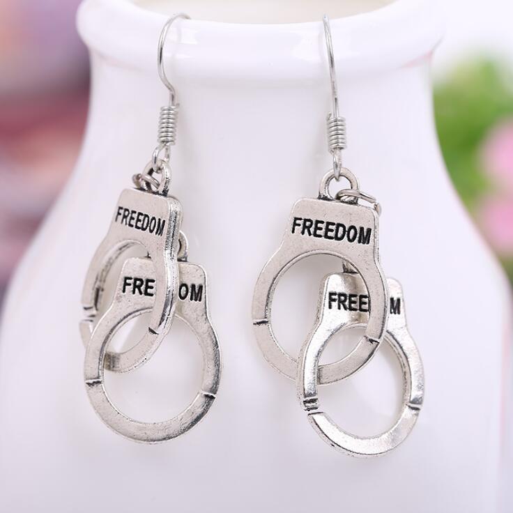 Silver Handcuffs Earrings