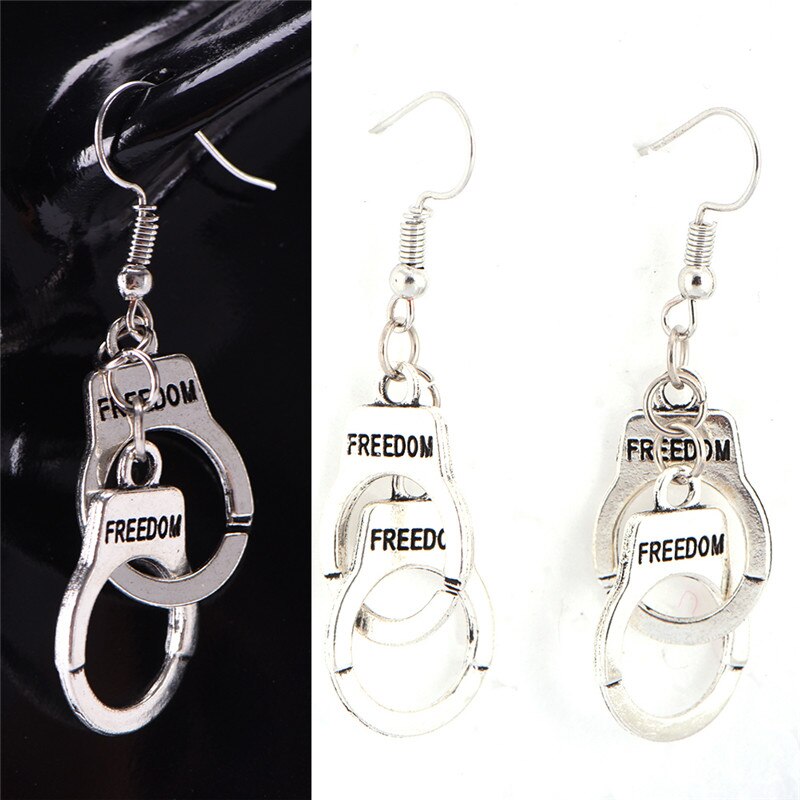 Silver Handcuffs Earrings