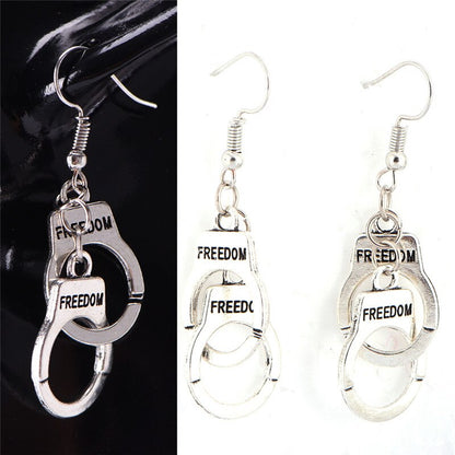 Silver Handcuffs Earrings