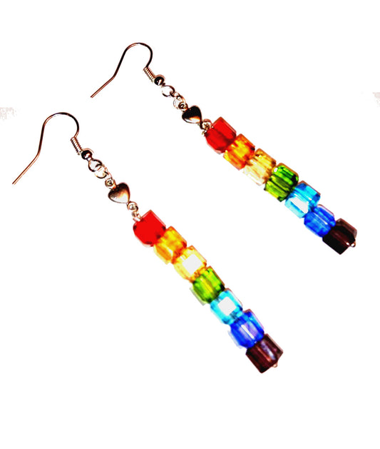 Rainbow Cubes LBGTQ Pride Earrings