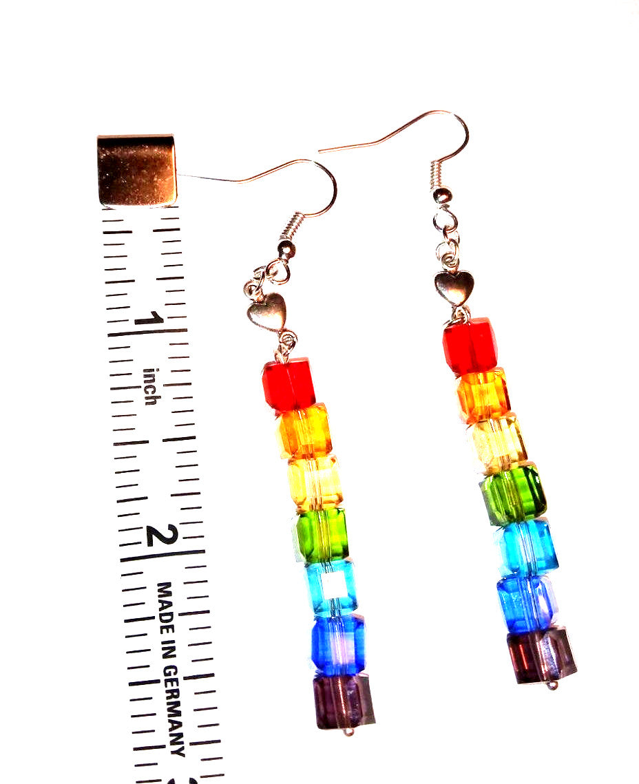 Rainbow Cubes LBGTQ Pride Earrings