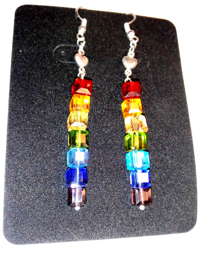 Rainbow Cubes LBGTQ Pride Earrings