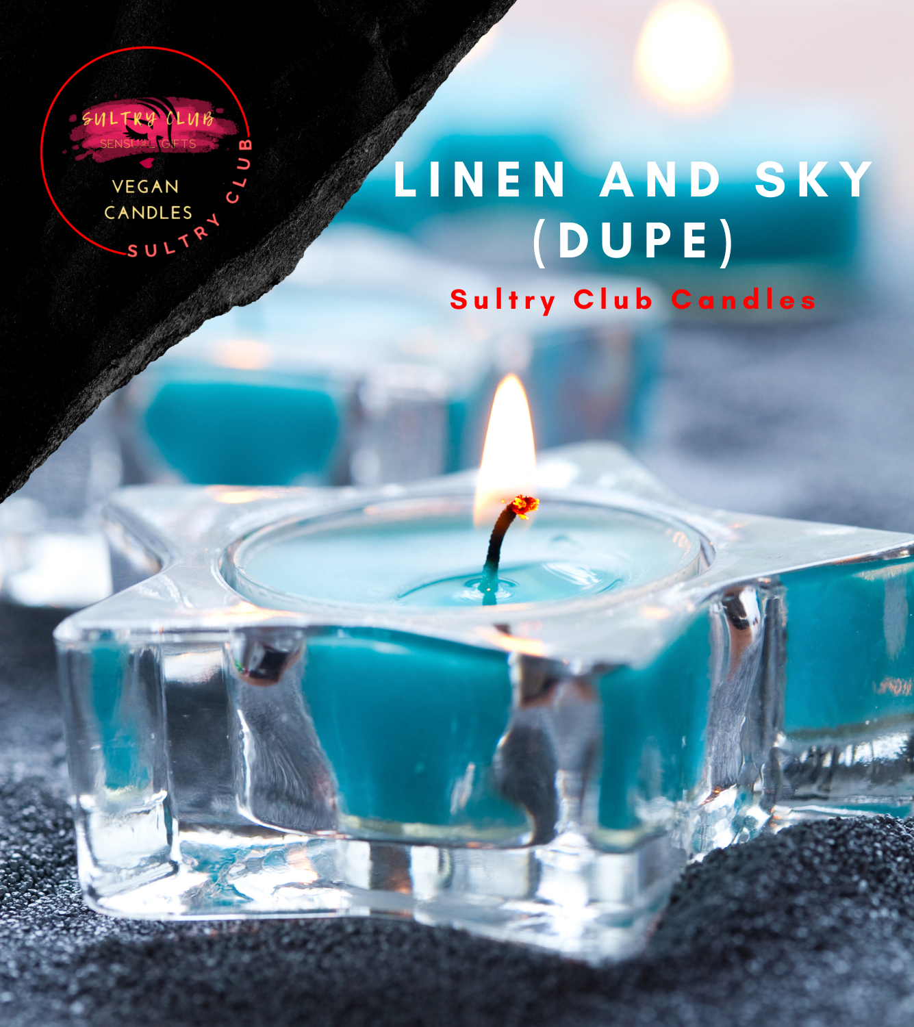 Linen And Sky Star Shaped Tealight Candle