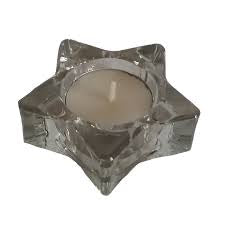 Linen And Sky Star Shaped Tealight Candle