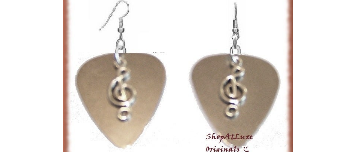 Steel Guitar Pick Earrings