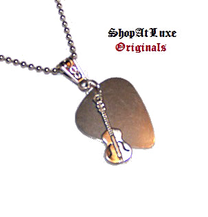 Steel Guitar Pick Necklace